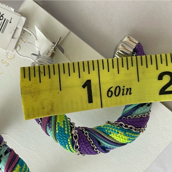 NEW Kendra Scott Masie Corded Large Hoop Earrings Silver Multicolor Pierced $98 - Picture 10 of 10